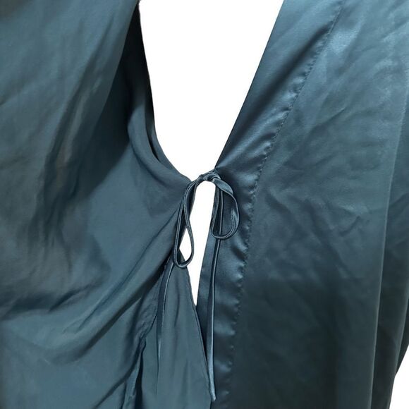 Victoria Secret Royal Dark Blue Satin Mini Sexy Flowy Robe - Picture 4 of 7